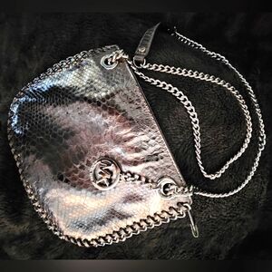 Michael Kors Metallic Silver Crossbody with Chain Strap